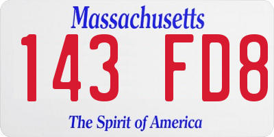 MA license plate 143FD8