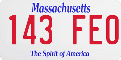 MA license plate 143FE0