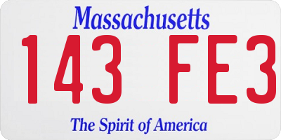MA license plate 143FE3
