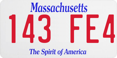 MA license plate 143FE4