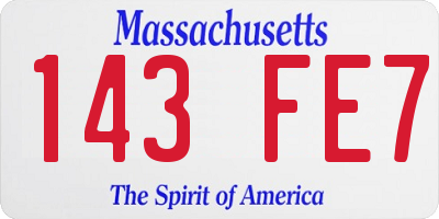 MA license plate 143FE7