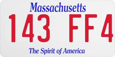 MA license plate 143FF4