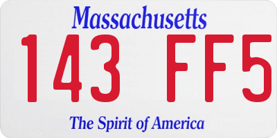 MA license plate 143FF5