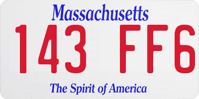 MA license plate 143FF6