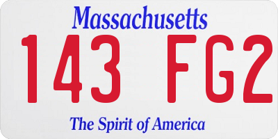 MA license plate 143FG2