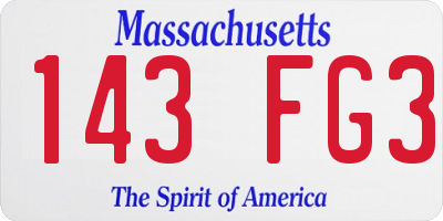 MA license plate 143FG3