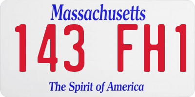 MA license plate 143FH1