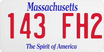 MA license plate 143FH2