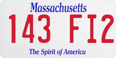MA license plate 143FI2