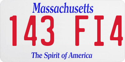 MA license plate 143FI4