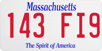 MA license plate 143FI9