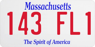MA license plate 143FL1