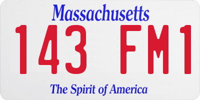 MA license plate 143FM1