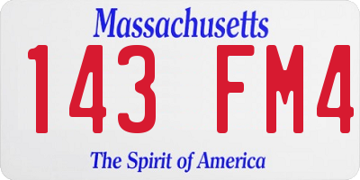 MA license plate 143FM4