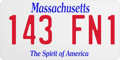 MA license plate 143FN1