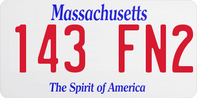 MA license plate 143FN2
