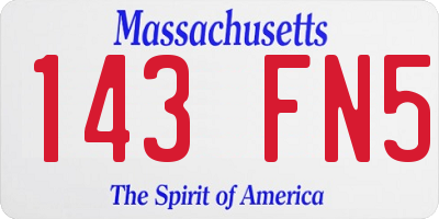 MA license plate 143FN5