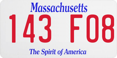 MA license plate 143FO8