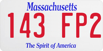 MA license plate 143FP2