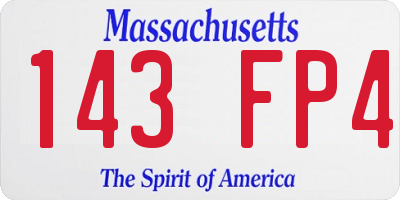 MA license plate 143FP4