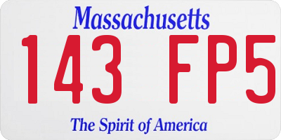 MA license plate 143FP5