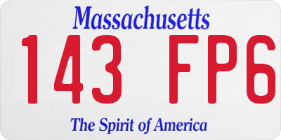 MA license plate 143FP6