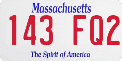MA license plate 143FQ2