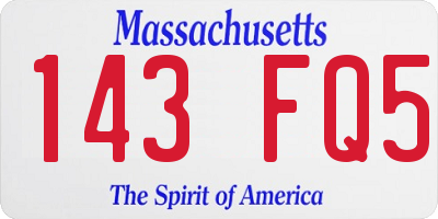MA license plate 143FQ5