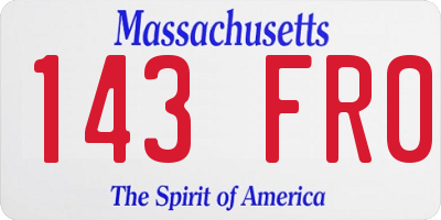 MA license plate 143FR0