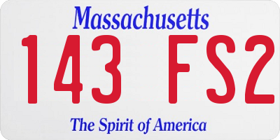 MA license plate 143FS2
