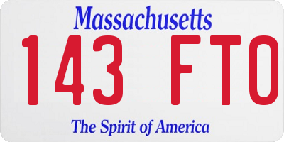 MA license plate 143FT0