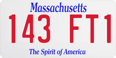 MA license plate 143FT1