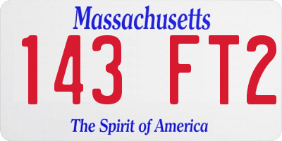 MA license plate 143FT2