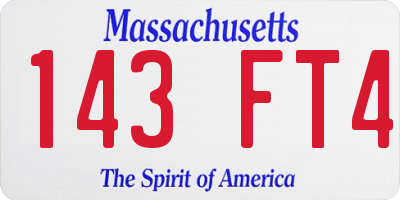 MA license plate 143FT4