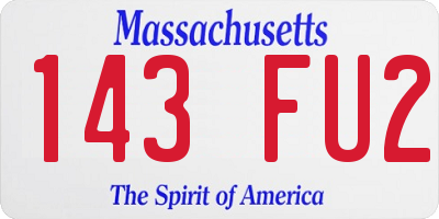 MA license plate 143FU2
