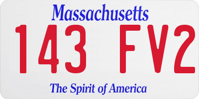 MA license plate 143FV2