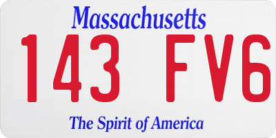 MA license plate 143FV6