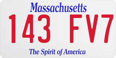 MA license plate 143FV7