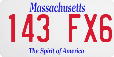 MA license plate 143FX6