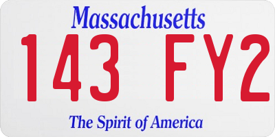MA license plate 143FY2