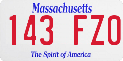MA license plate 143FZ0