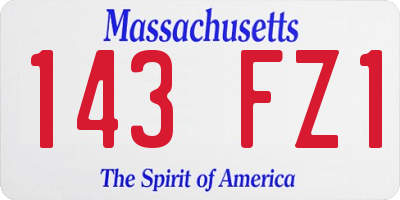 MA license plate 143FZ1