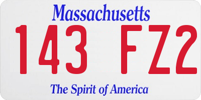 MA license plate 143FZ2