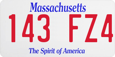 MA license plate 143FZ4