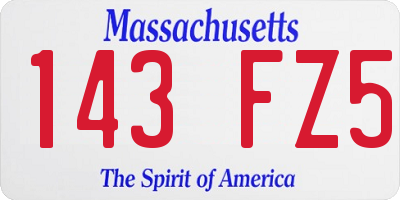 MA license plate 143FZ5