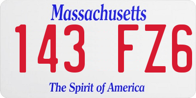 MA license plate 143FZ6