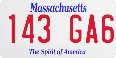 MA license plate 143GA6