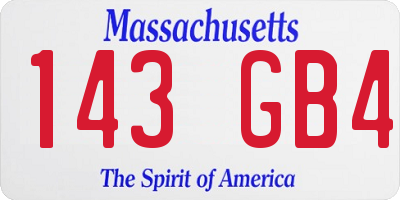 MA license plate 143GB4