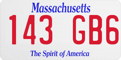 MA license plate 143GB6