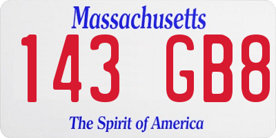 MA license plate 143GB8